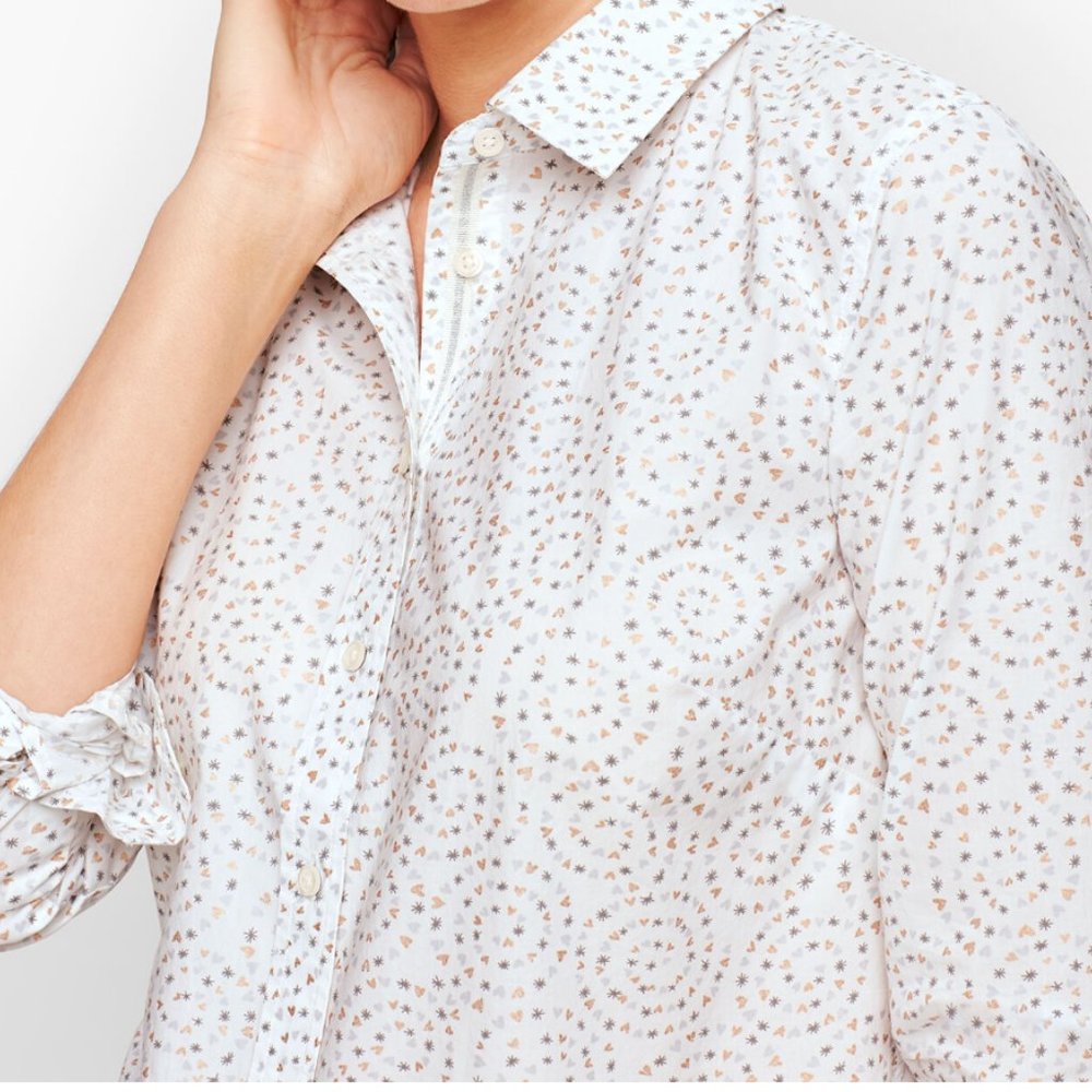 Talbots Heart and Star Classic Button Down Shirt